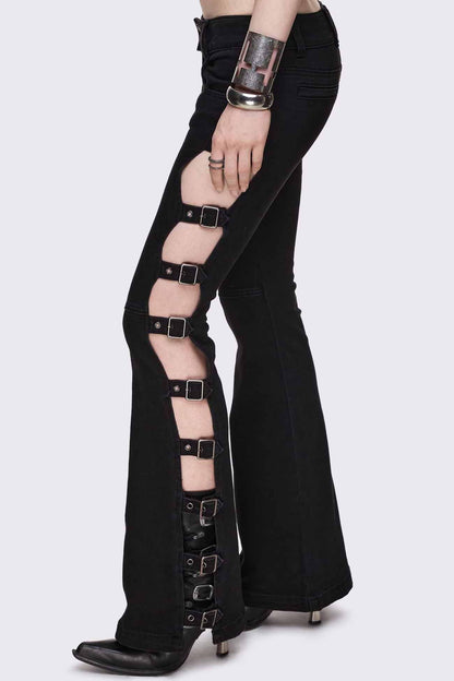 Minga London Imogen Buckle Flared Jeans