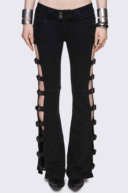 Minga London Imogen Buckle Flared Jeans
