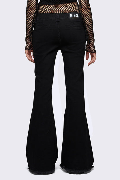 Minga London Gia Belted Flared Jeans