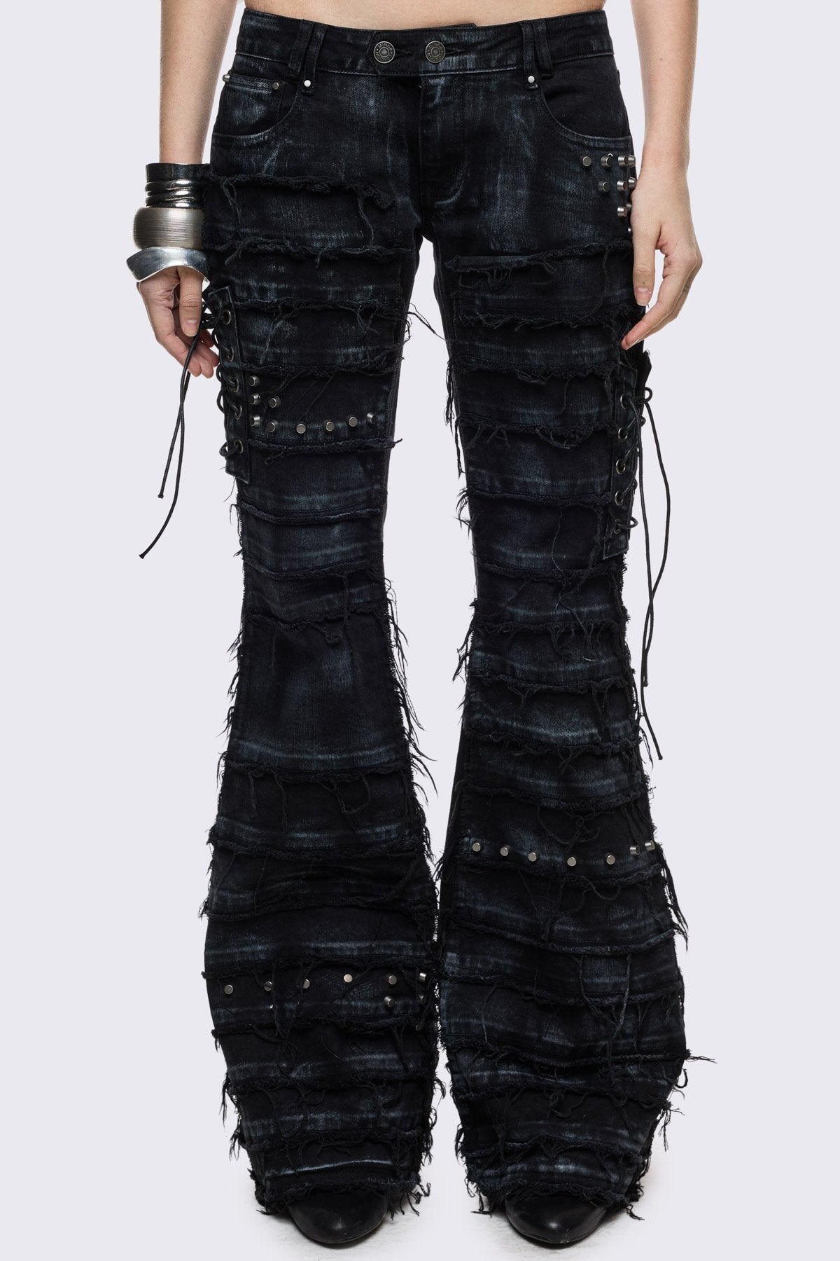 Minga London Dash Distressed Flared Jeans