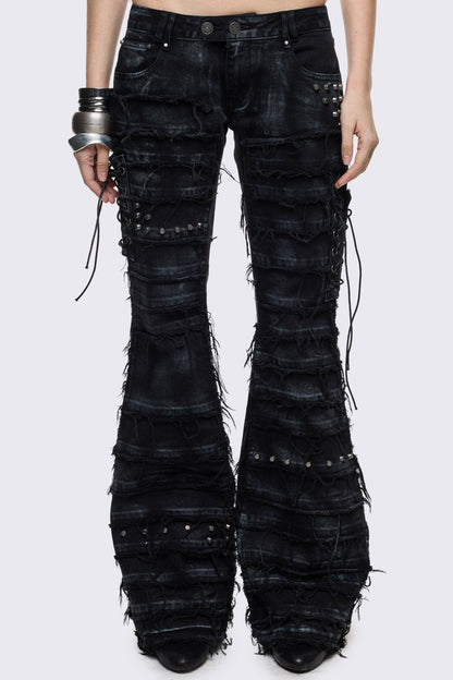 Minga London Dash Distressed Flared Jeans
