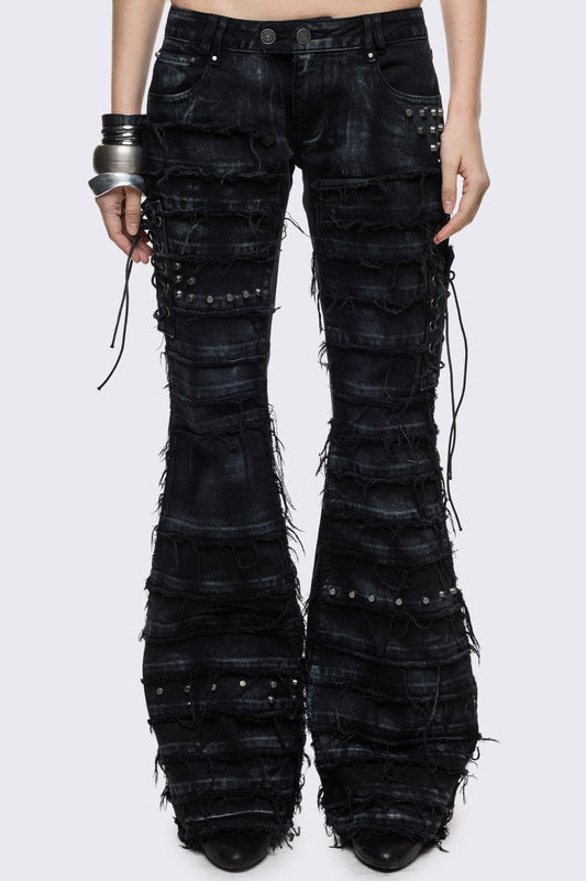 Minga London Dash Distressed Flared Jeans