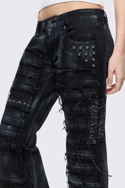 Minga London Dash Distressed Flared Jeans