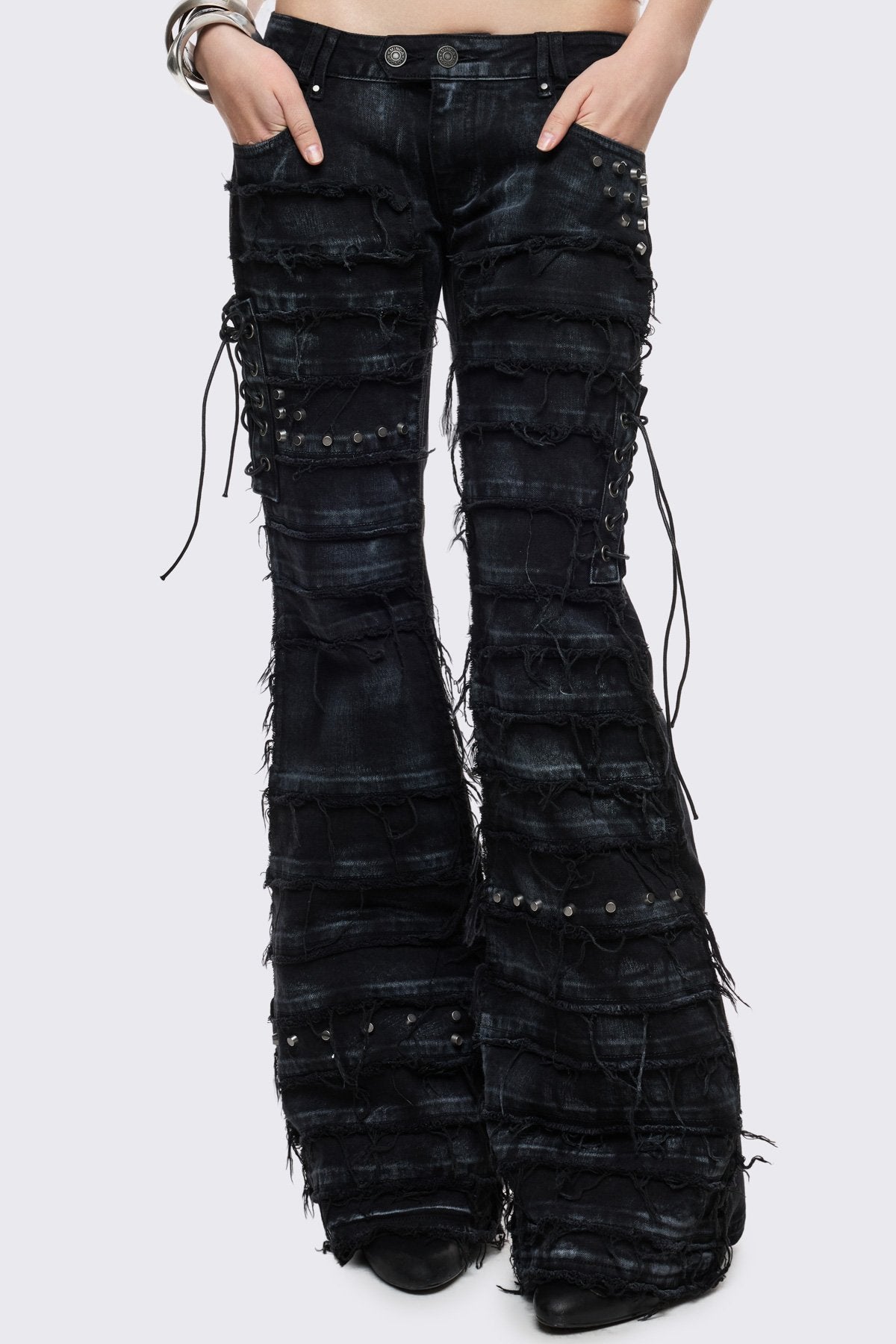 Minga London Dash Distressed Flared Jeans