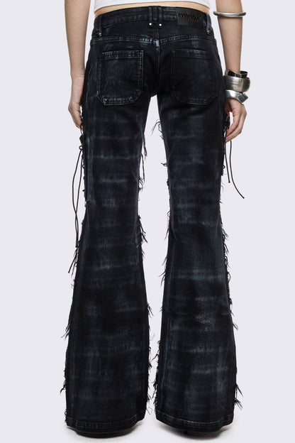 Minga London Dash Distressed Flared Jeans