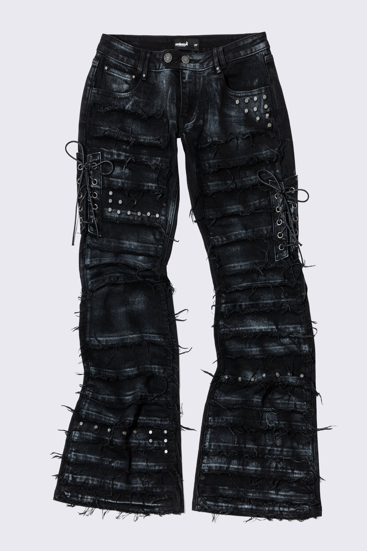 Minga London Dash Distressed Flared Jeans