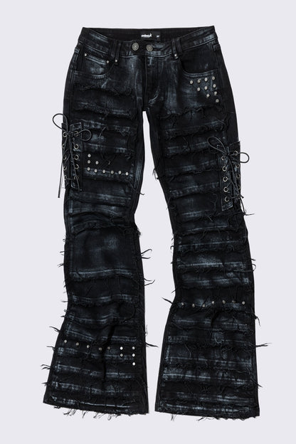 Minga London Dash Distressed Flared Jeans