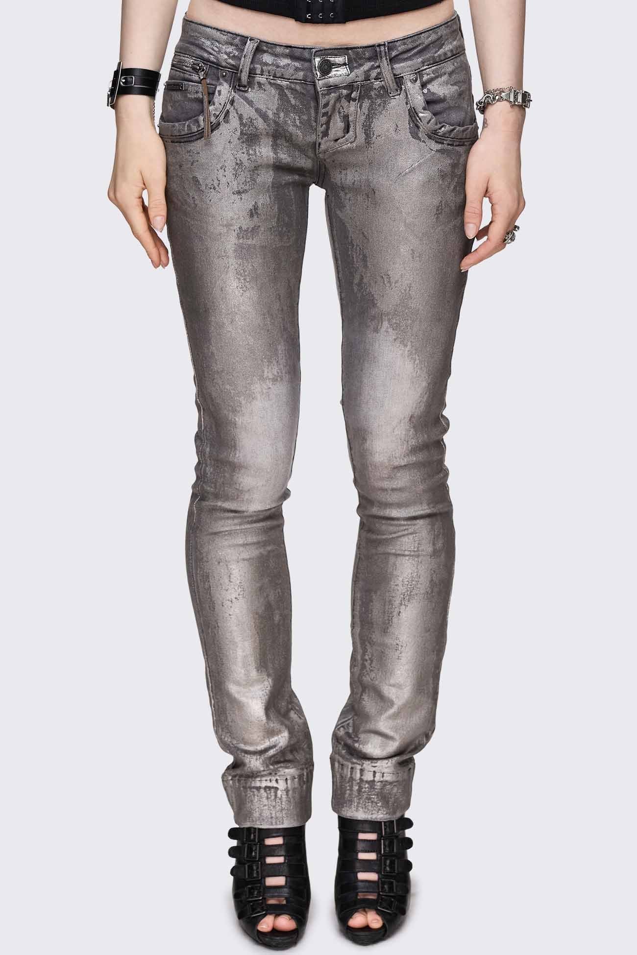 Minga London Silas Metallic Coating Slim Jeans
