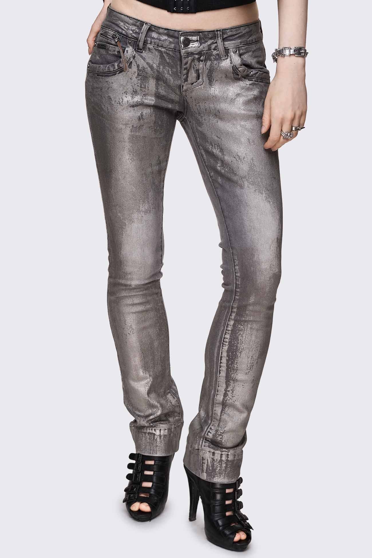 Minga London Silas Metallic Coating Slim Jeans
