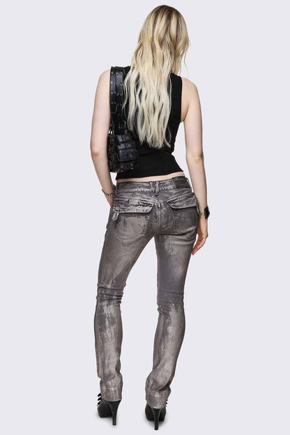 Minga London Silas Metallic Coating Slim Jeans