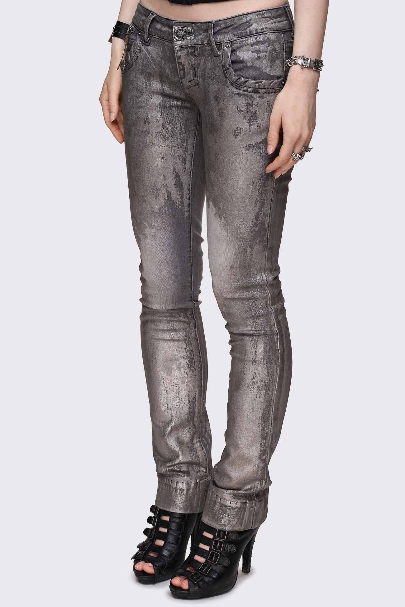 Minga London Silas Metallic Coating Slim Jeans