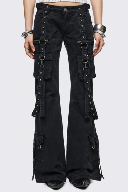 Minga London Bruise Cargo Flared Jeans
