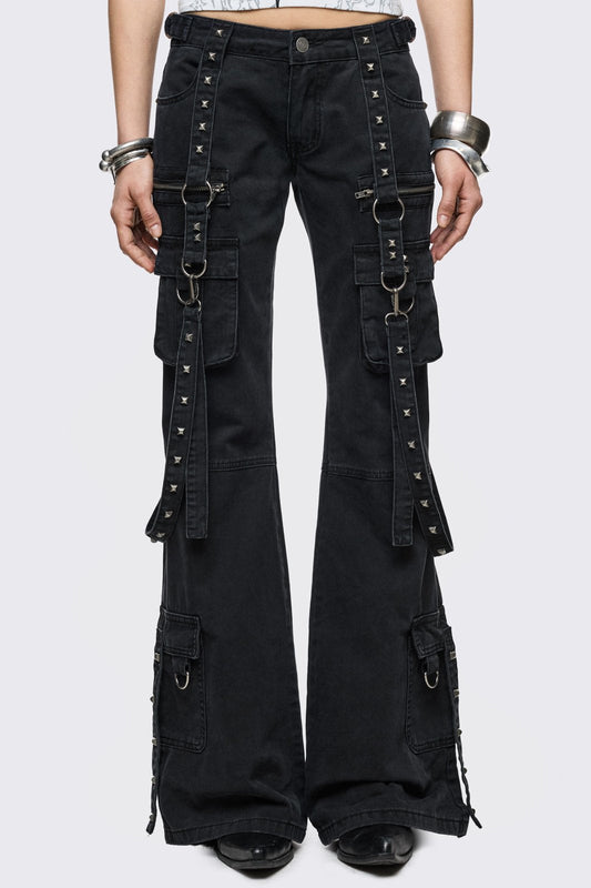 Minga London Bruise Cargo Flared Jeans