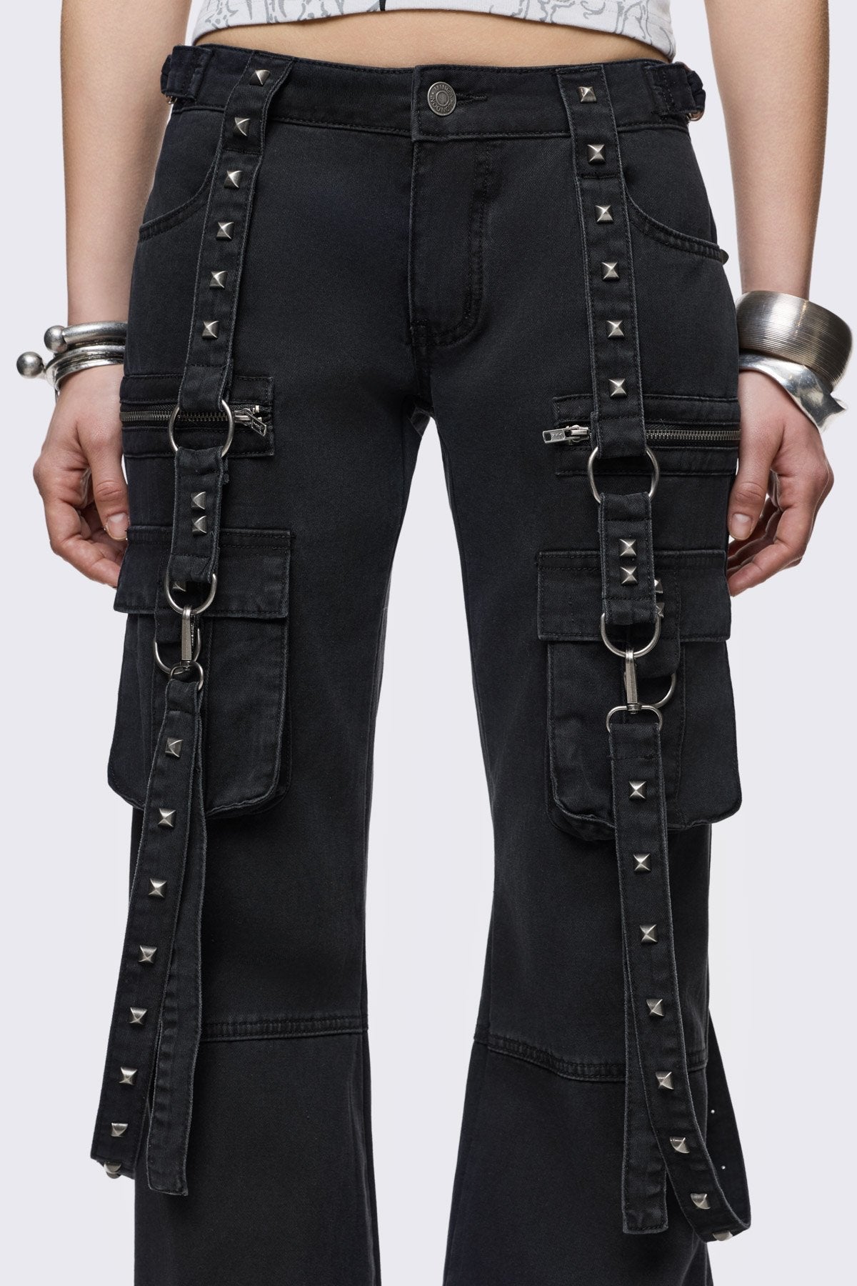 Minga London Bruise Cargo Flared Jeans