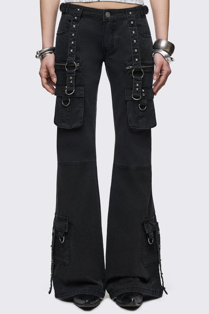 Minga London Bruise Cargo Flared Jeans