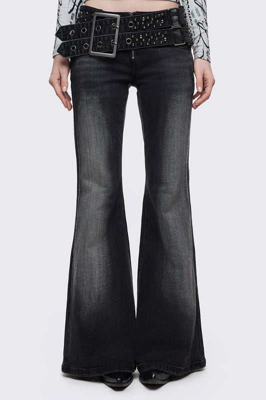 Minga London Roxie Belted Flared Jeans