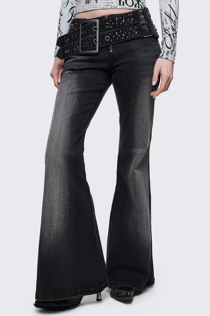 Minga London Roxie Belted Flared Jeans