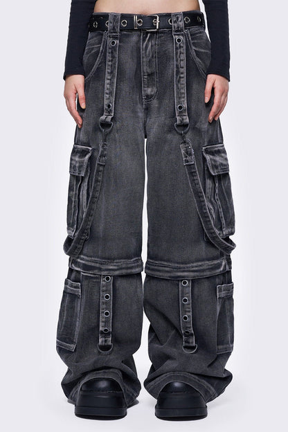 Minga London Trek Grey Cargo Jeans