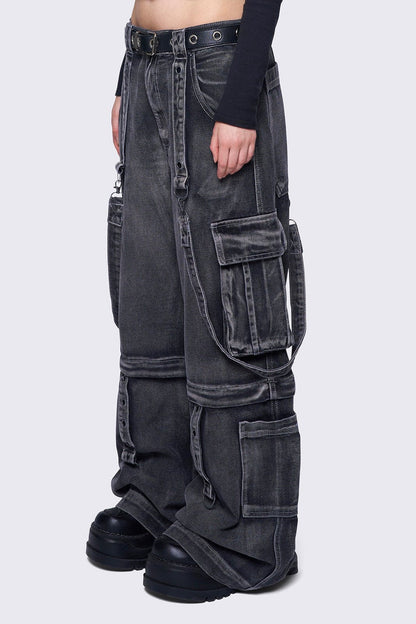 Minga London Trek Grey Cargo Jeans