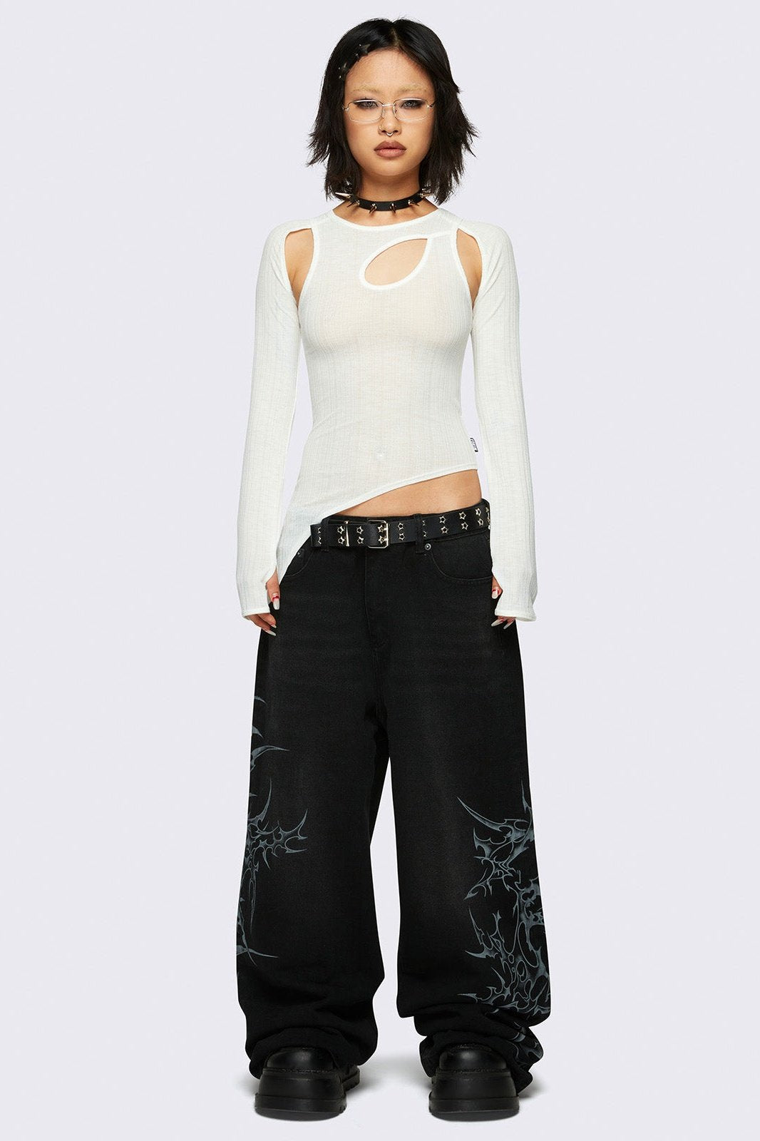 Minga London Blaze Graphic Baggy Jeans