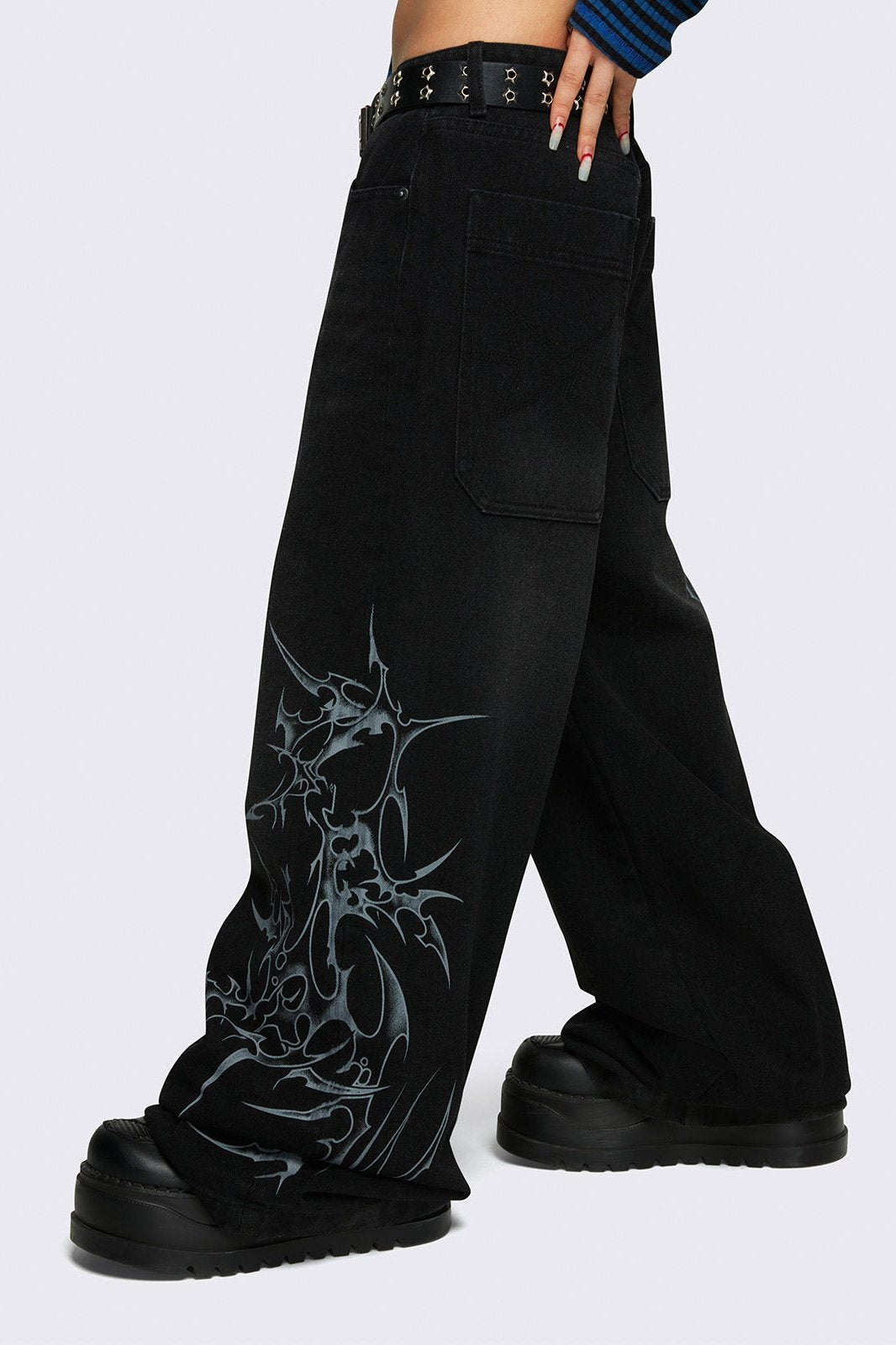 Minga London Blaze Graphic Baggy Jeans