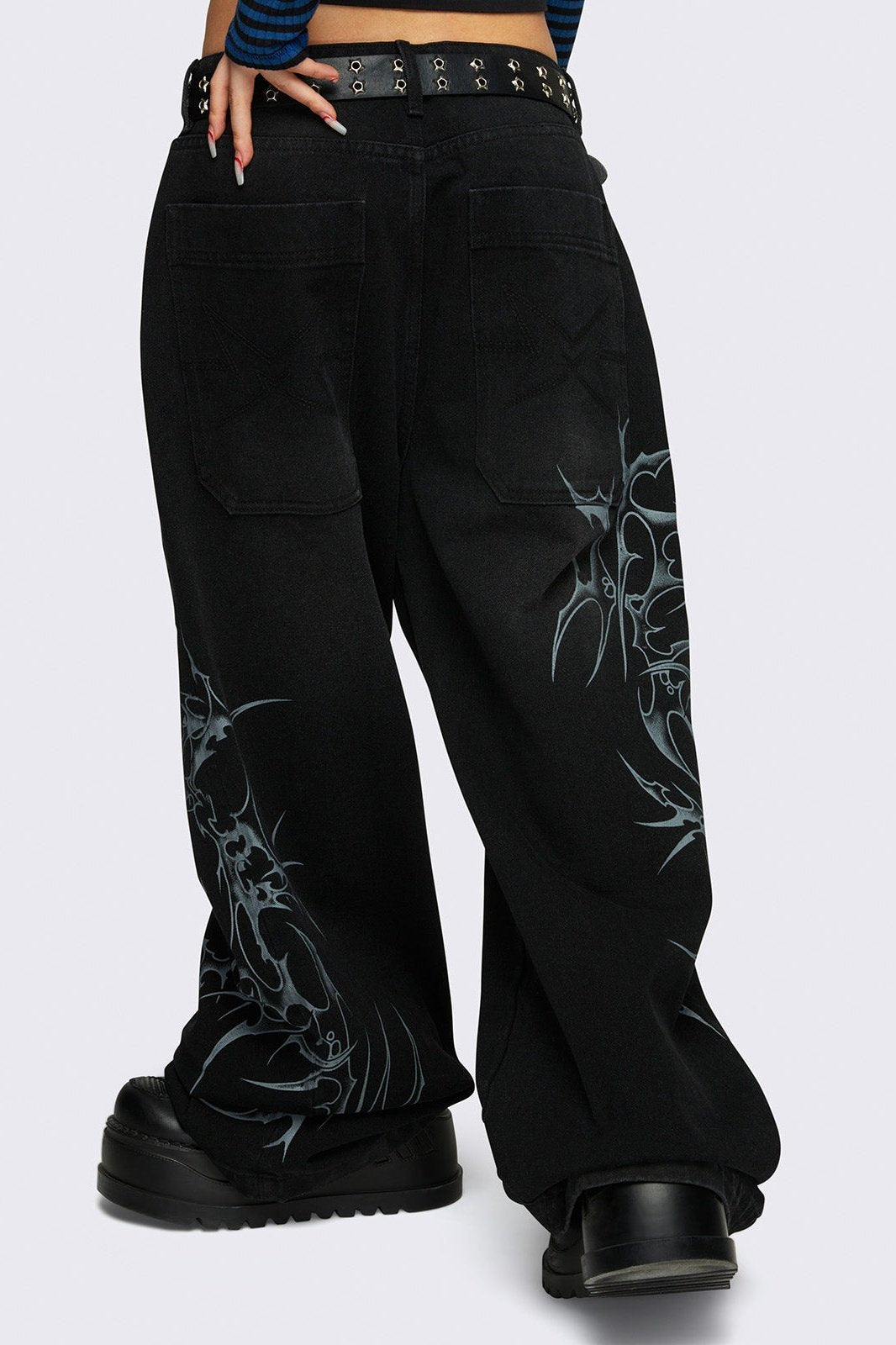 Minga London Blaze Graphic Baggy Jeans