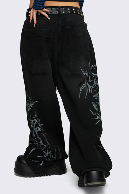 Minga London Blaze Graphic Baggy Jeans