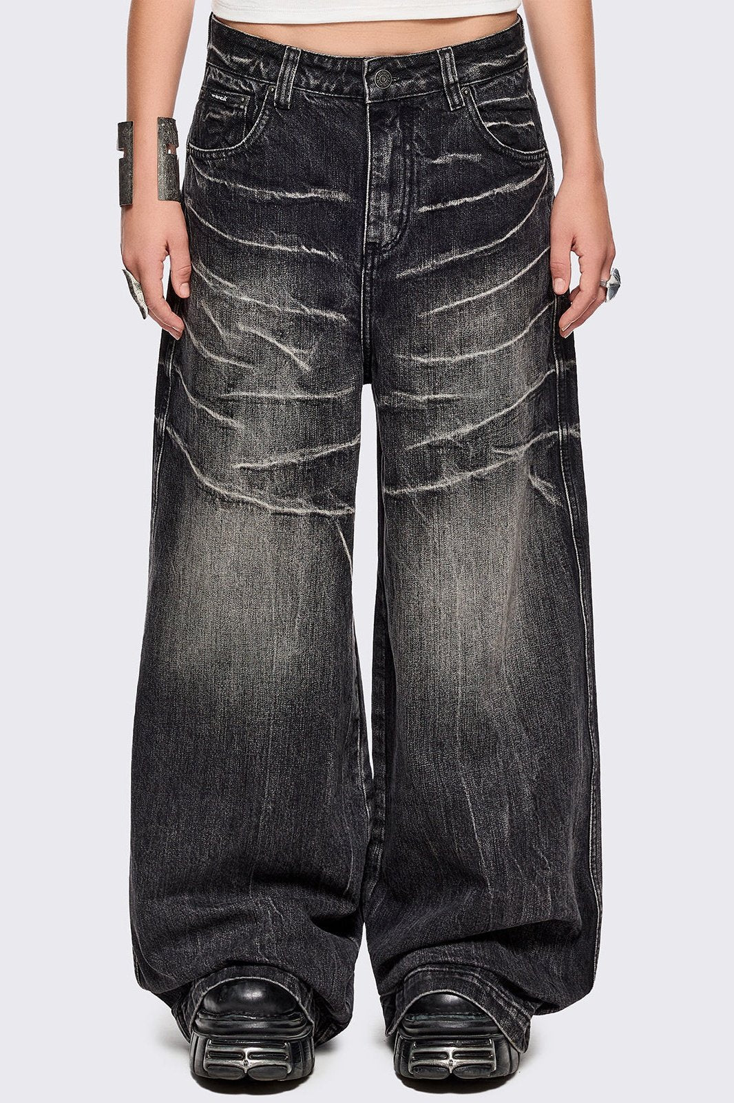 Minga London Volt Black Baggy Jeans