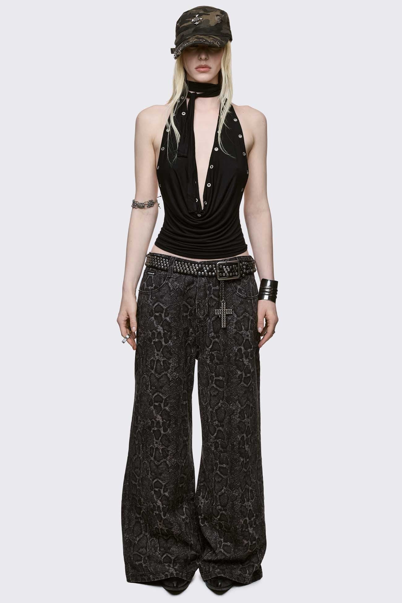Minga London Python Baggy Jeans
