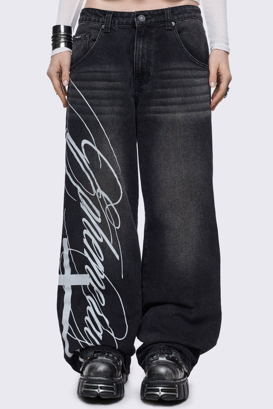 Minga London Ephemeral Graphic Baggy Jeans
