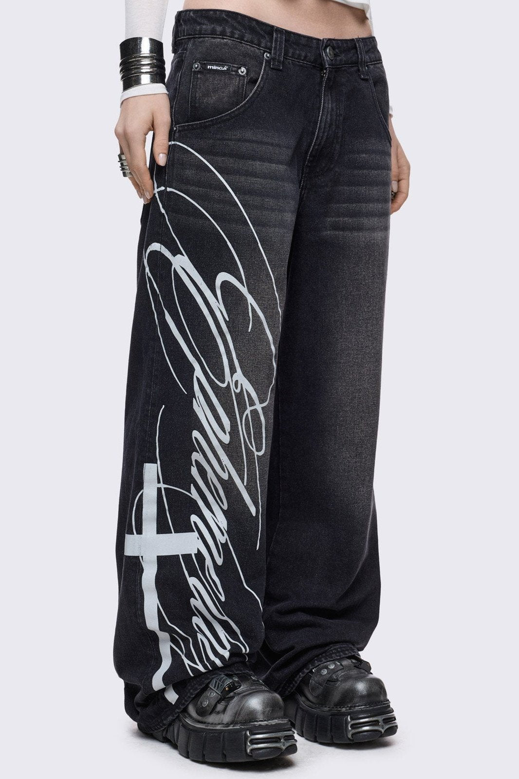 Minga London Ephemeral Graphic Baggy Jeans