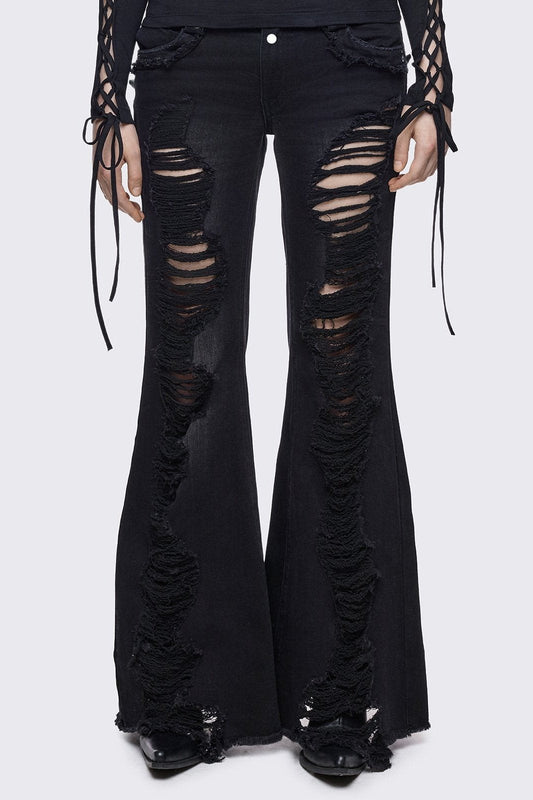 Minga London Brooke Black Flared Jeans