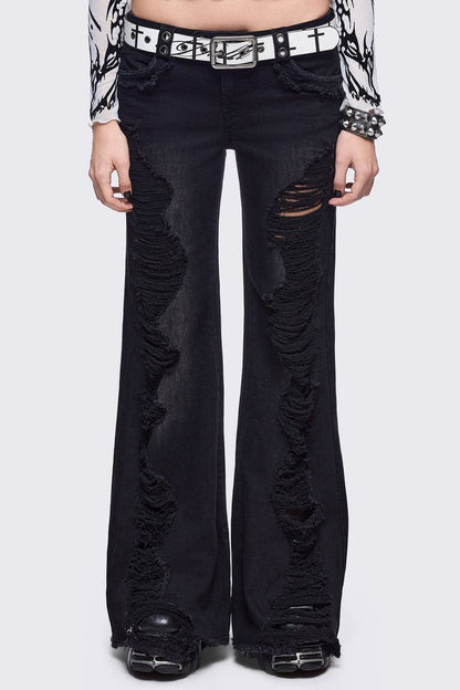 Minga London Brooke Black Flared Jeans