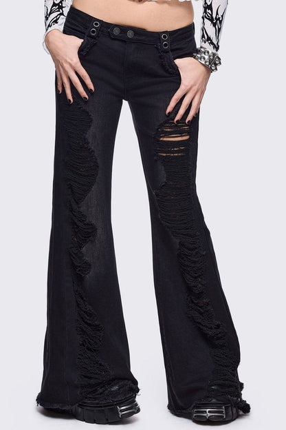 Minga London Brooke Black Flared Jeans