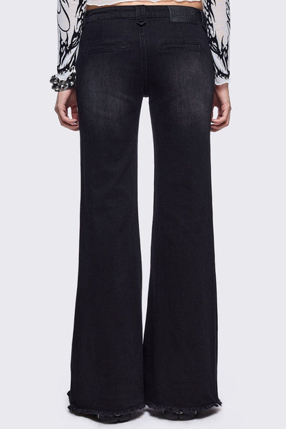 Minga London Brooke Black Flared Jeans