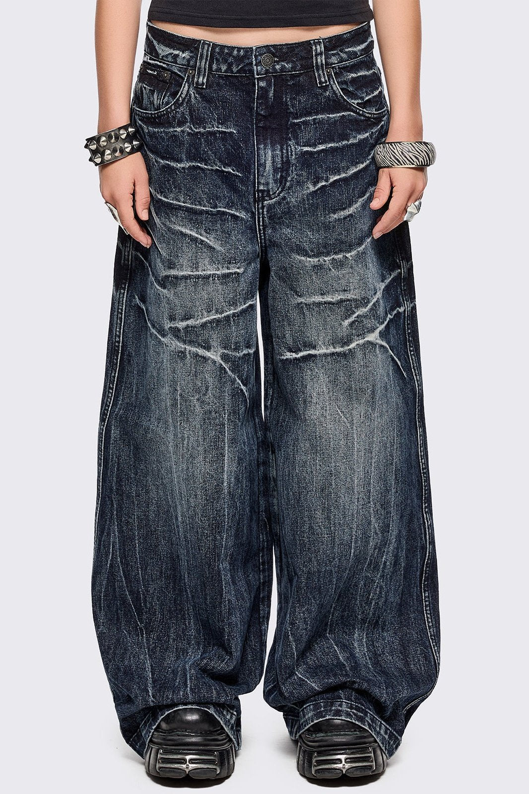 Minga London Volt Blue Baggy Jeans