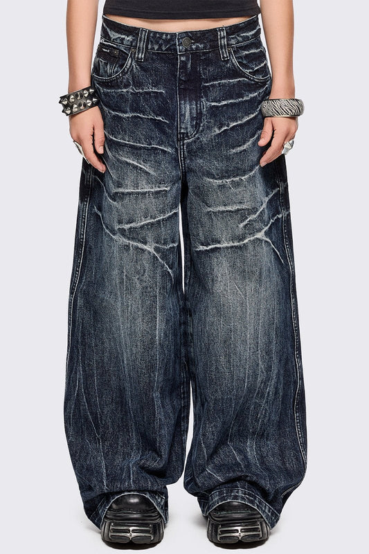 Minga London Volt Blue Baggy Jeans