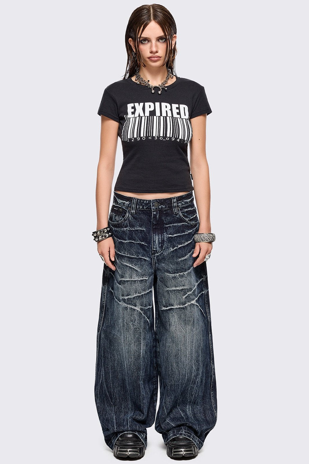 Minga London Volt Blue Baggy Jeans