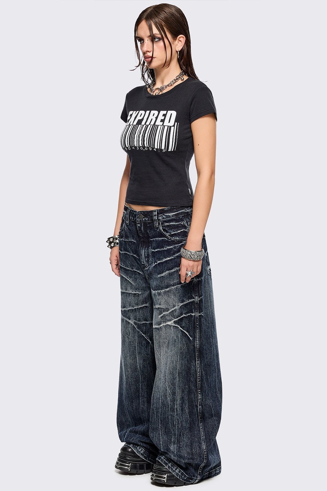 Minga London Volt Blue Baggy Jeans