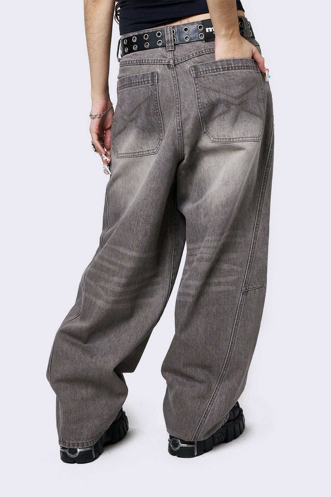 Minga London Grey Super Baggy Jeans