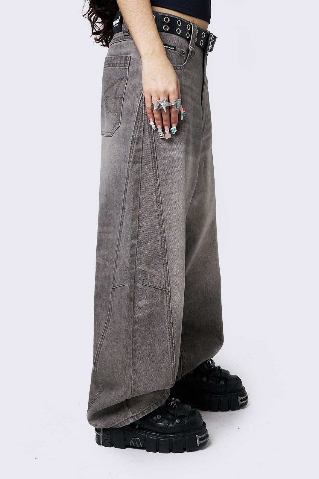 Minga London Grey Super Baggy Jeans