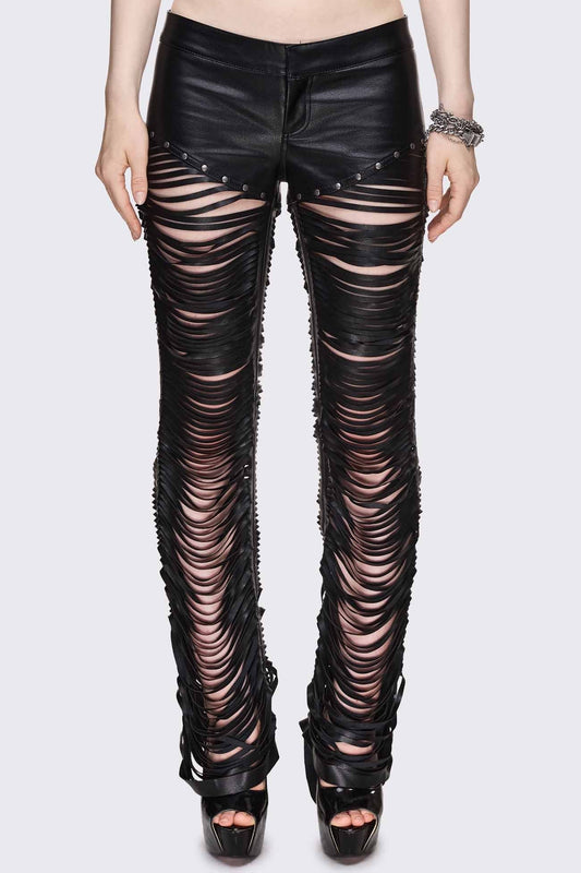 Minga London Bad Habits Slashed & Studded Pants