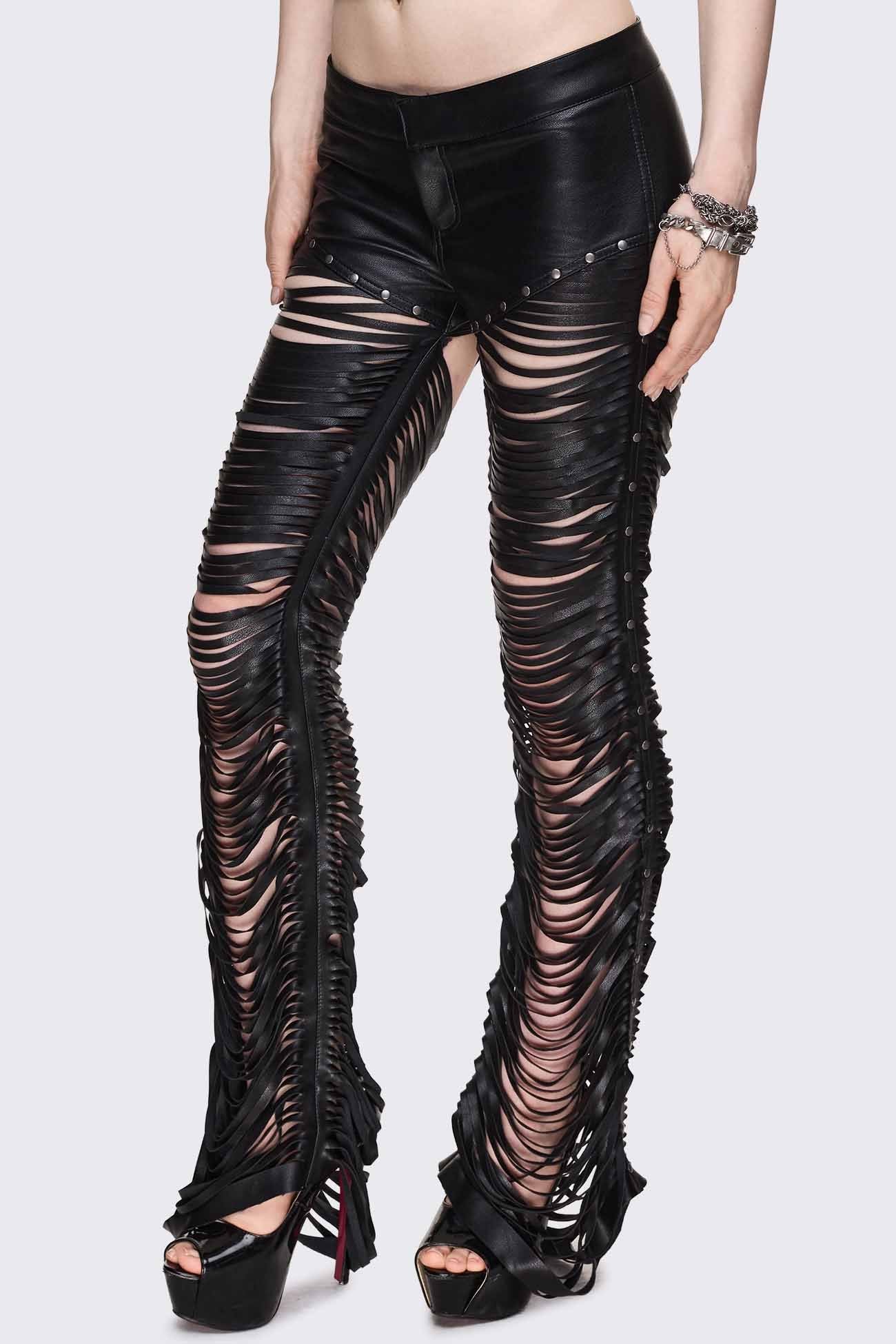 Minga London Bad Habits Slashed & Studded Pants