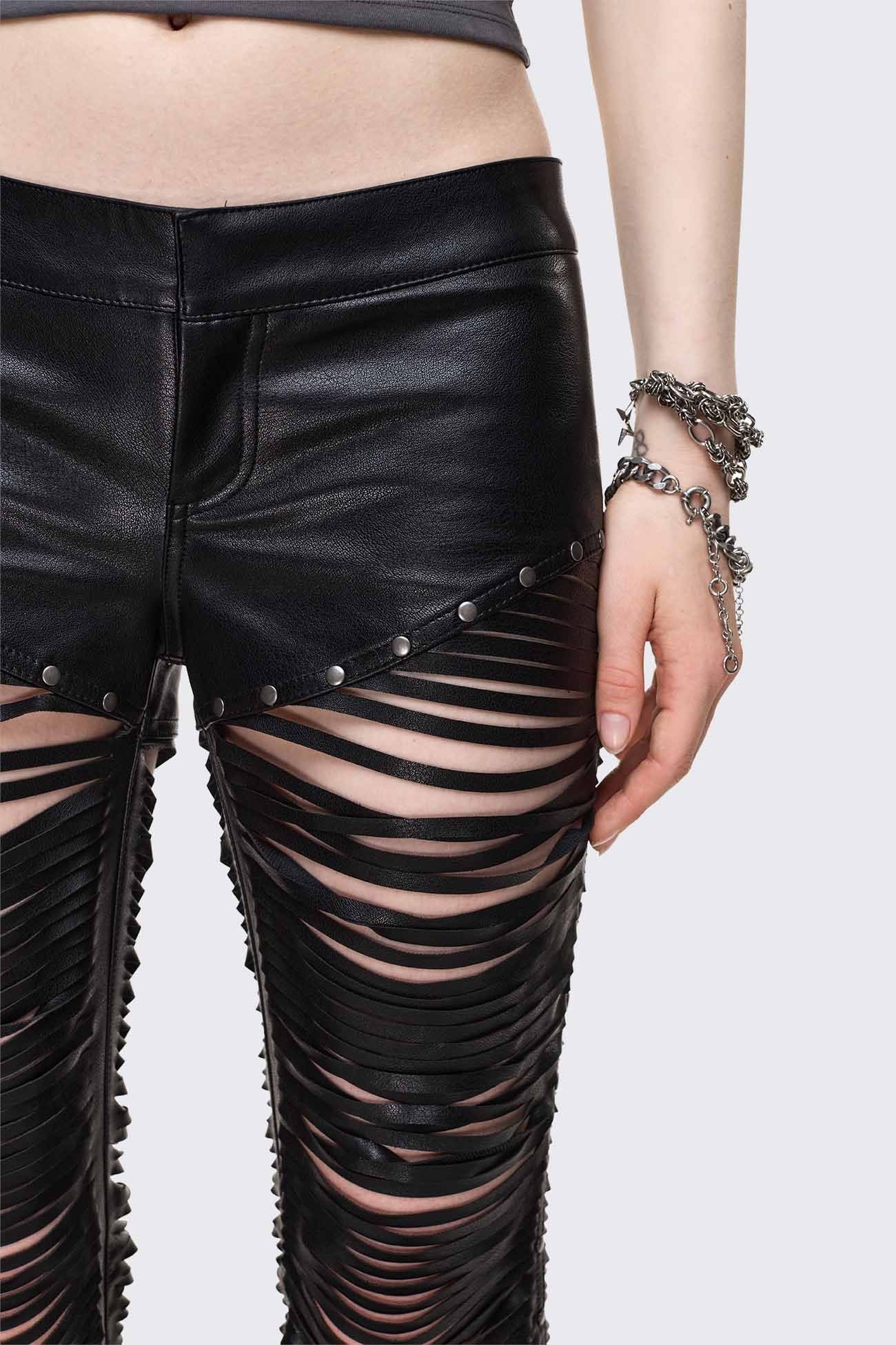 Minga London Bad Habits Slashed & Studded Pants