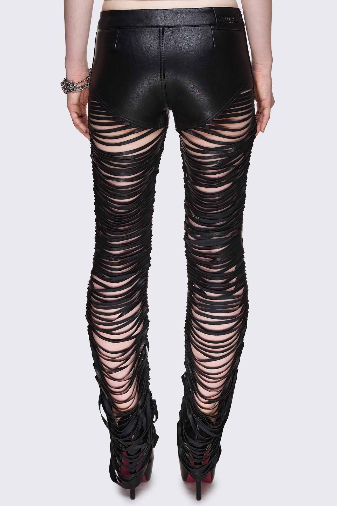 Minga London Bad Habits Slashed & Studded Pants