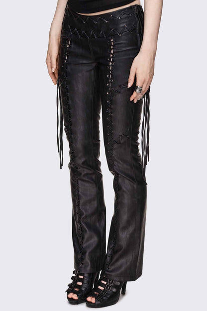 Minga London Backlash Zig Zag Lace Up Bootcut Pants