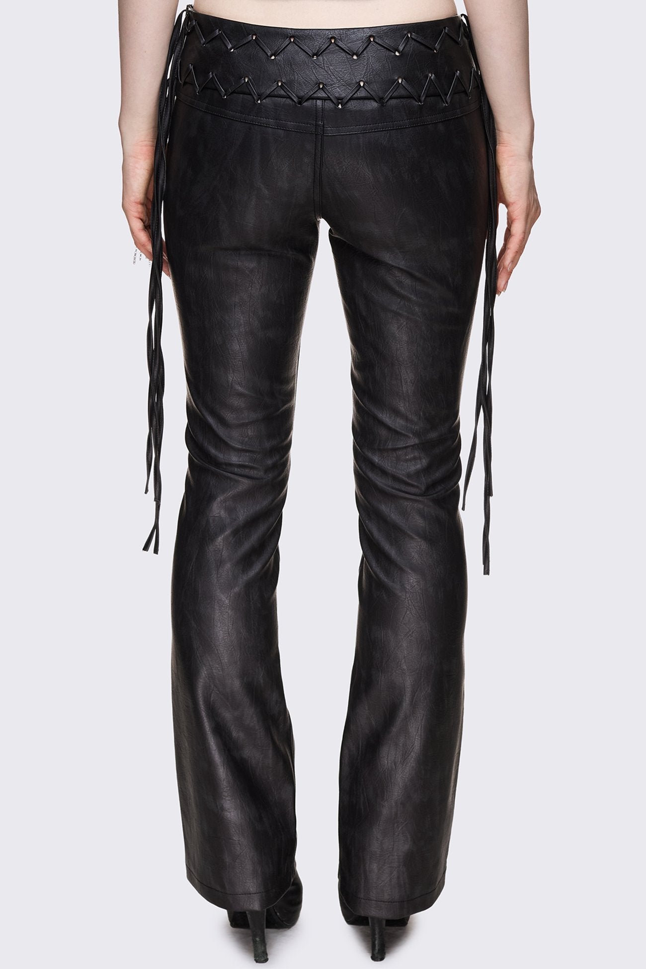 Minga London Backlash Zig Zag Lace Up Bootcut Pants