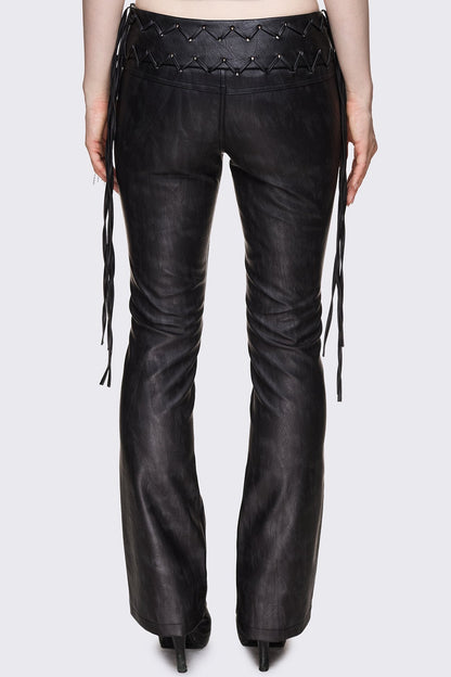 Minga London Backlash Zig Zag Lace Up Bootcut Pants