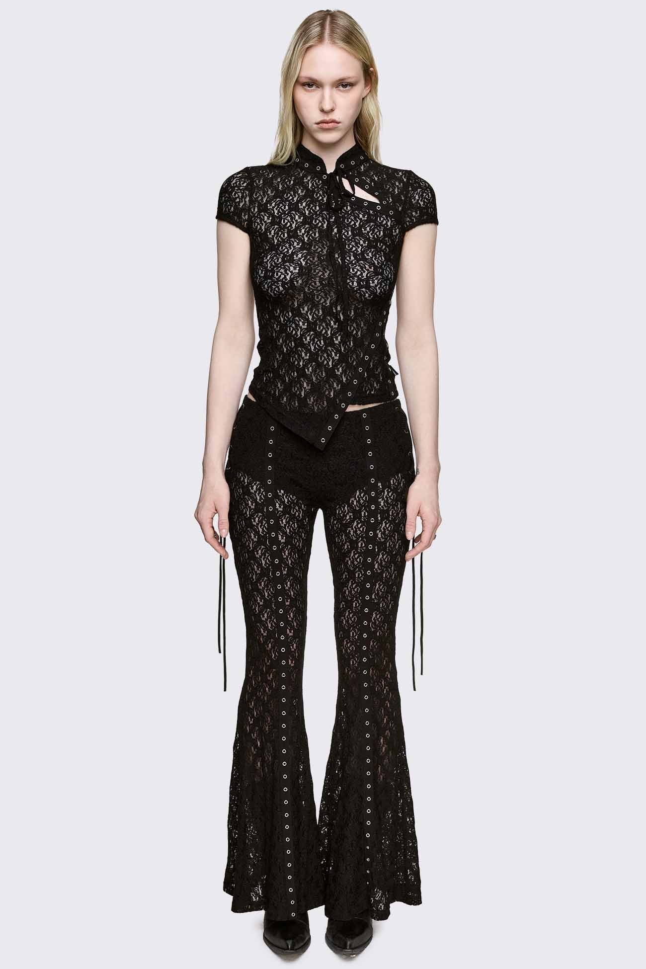 Minga London Moor Lace Flared Pants