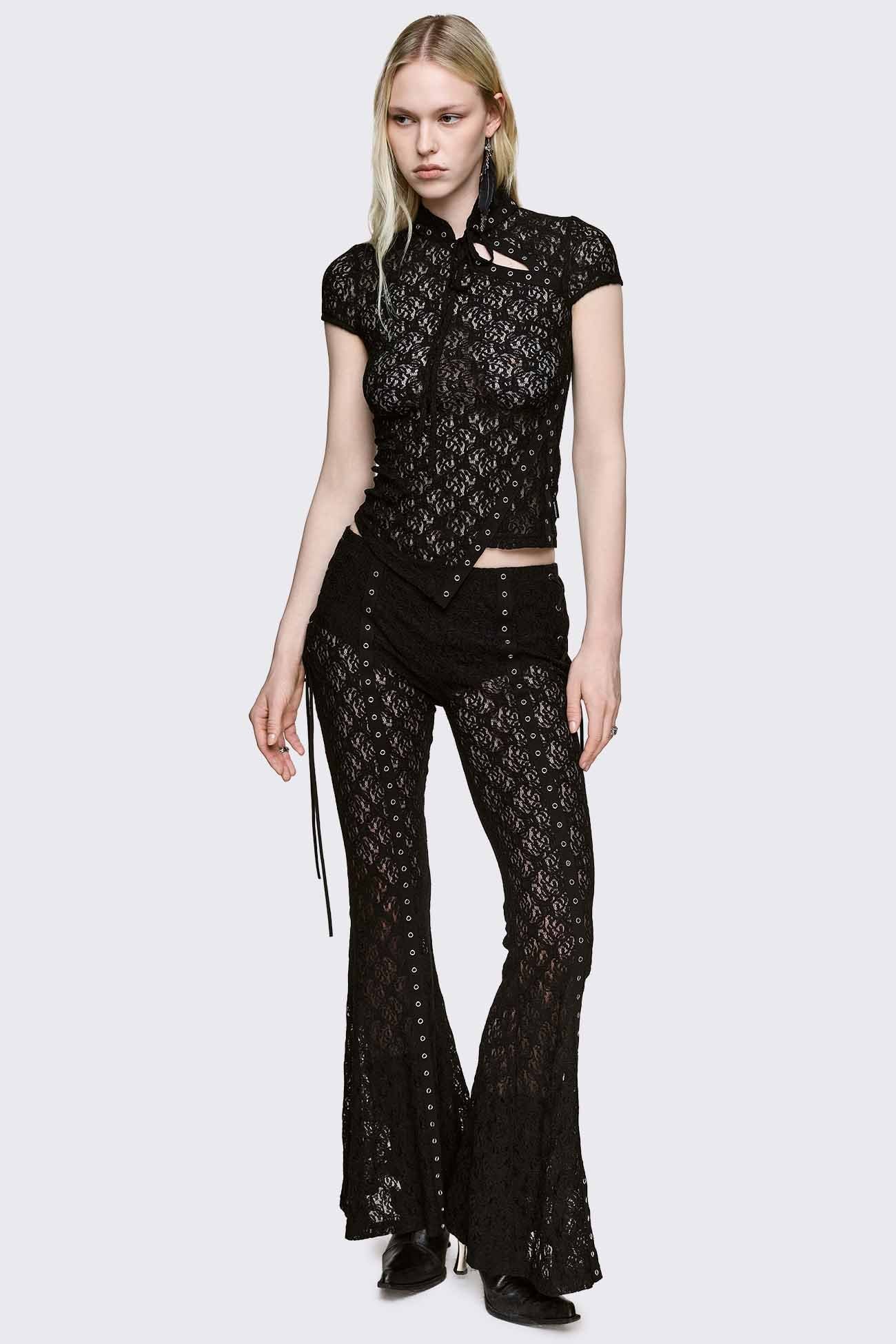 Minga London Moor Lace Flared Pants